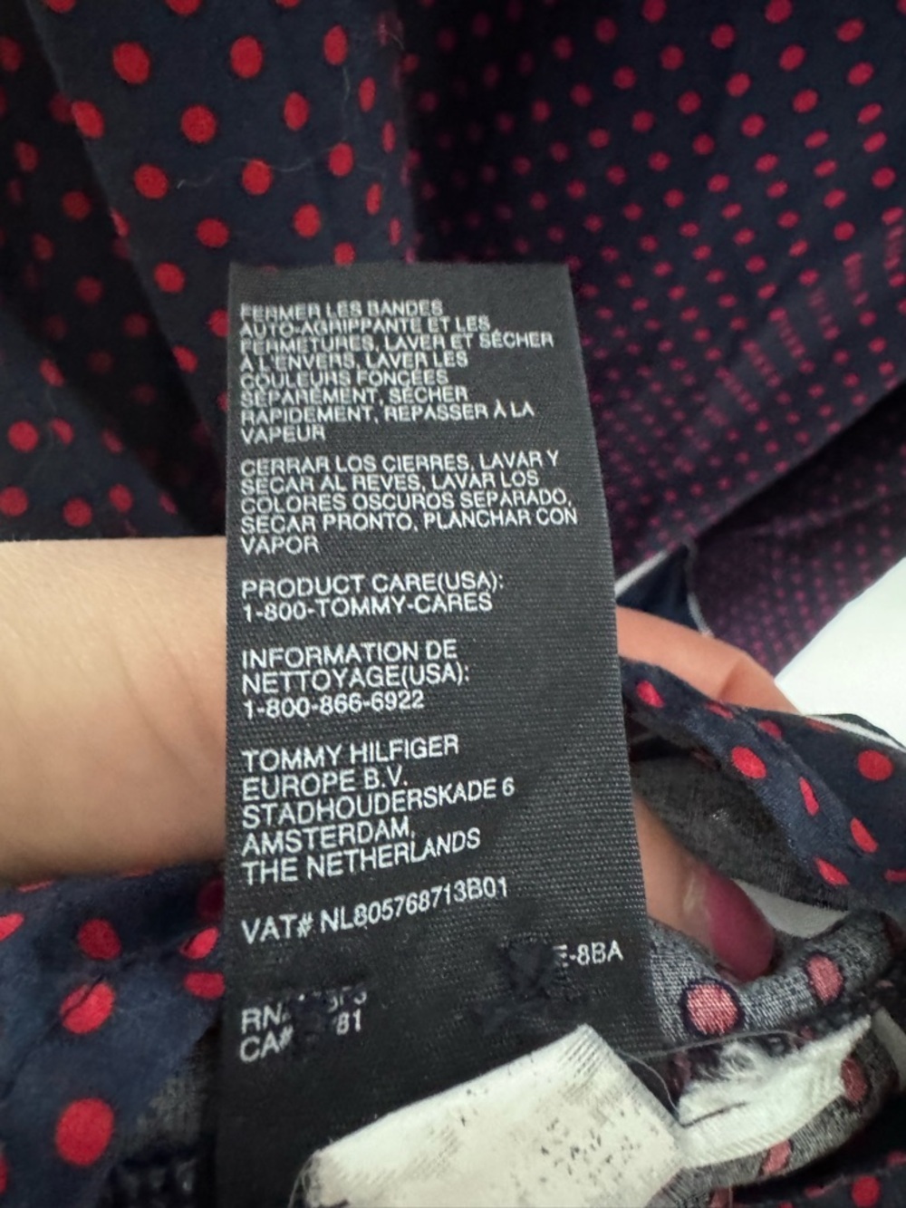 Tommy Hilfiger Navy red Polka dot shirt dress - Picture 8 of 8